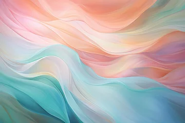 Rolgordijnen abstract colorful pastel wave background © Paul