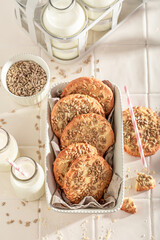 Homemade sunflower seed cookies as a popular sweet snack.