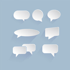 Dialogue bubble. Isolated background vector illustration eps 10. Paper style