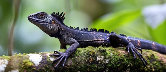 Obraz premium Costa Rican lizard named after Jesus