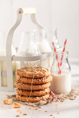 Homemade sunflower seed cookies as after school milky snack.