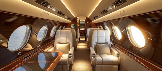 Business private jet interior - stock image