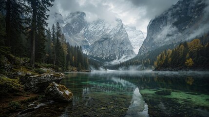 austrian alps mountain and lake, landscape_photography