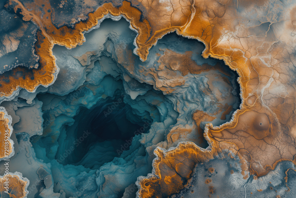 Poster incredible surface of a distant unknown exotic planet. background image. created with generative ai 