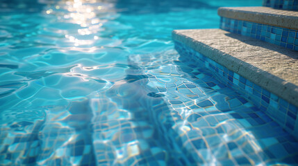 Steps in swimming pool