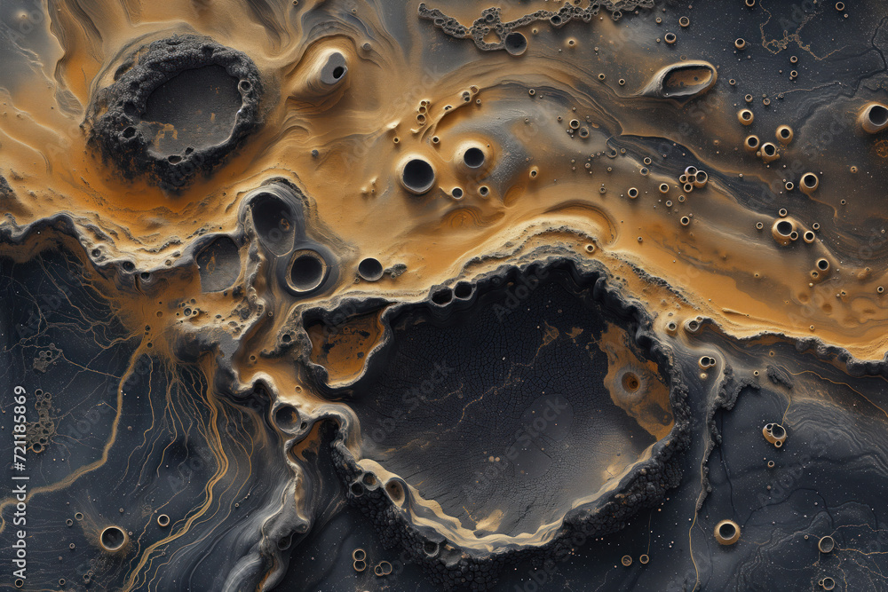 Poster incredible surface of a distant unknown exotic planet. background image. created with generative ai 