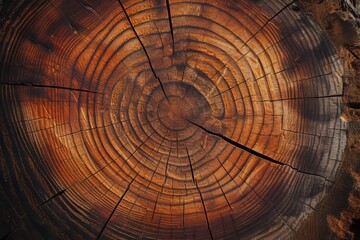 Close Up of a Tree Trunk Showing the Growth Rings