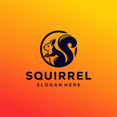 Simple squirrel logo design template.