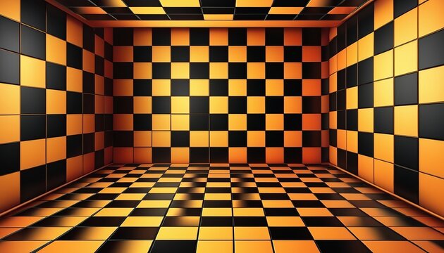 Psychedelic Illusion Checkerboard Background: A Retro Design”
