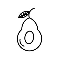 Fruits Icons Set Food Outlined