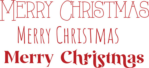 Merry Christmas text, Lettering design card template, Handwriting Alphabets, Hand Drawn Fonts, Creative typography for Holiday Greeting Gift Poster, banner, flyer, Vector illustration.