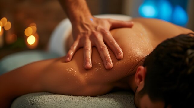 a man getting a back massage at a spa