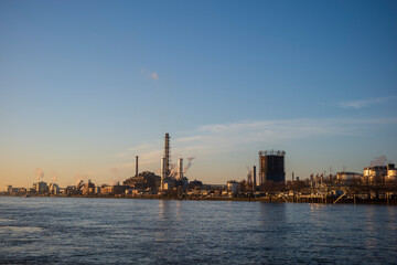 refinery at sunrise