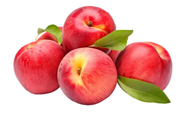 Fototapeta na wymiar Summery Nectarines Displayed with a Rosy Blush for Added Visual Appeal Isolated on Transparent Background PNG.