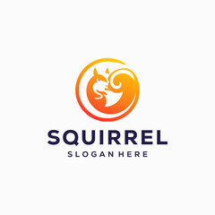 Simple squirrel logo design template.
