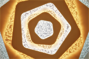 Pentagon background light and bubble texture.