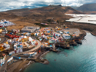 Obraz premium Puerto de la Aldea, Fishing village, Gran Canaria, Spain