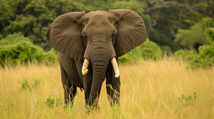 Fototapeta na wymiar Africa Uganda African elephant Loxodont