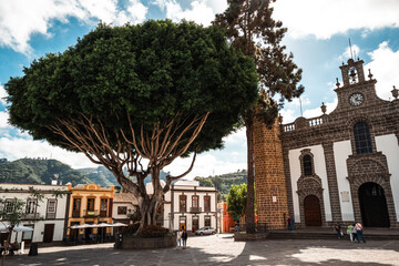 Fototapeta na wymiar Basílica de Nuestra Señora del Pino, Virgin of the Pine church, Teror, Gran Canaria, Spain