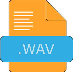 WAV  File Extension Icon Cyan  and Cantaloupe  fill