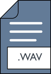 WAV  File format Icon outline and fill