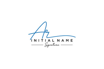 Initial AR signature logo template vector. Hand drawn Calligraphy lettering Vector illustration.