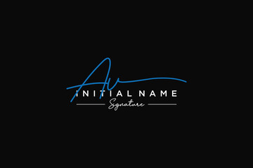Initial AV signature logo template vector. Hand drawn Calligraphy lettering Vector illustration.