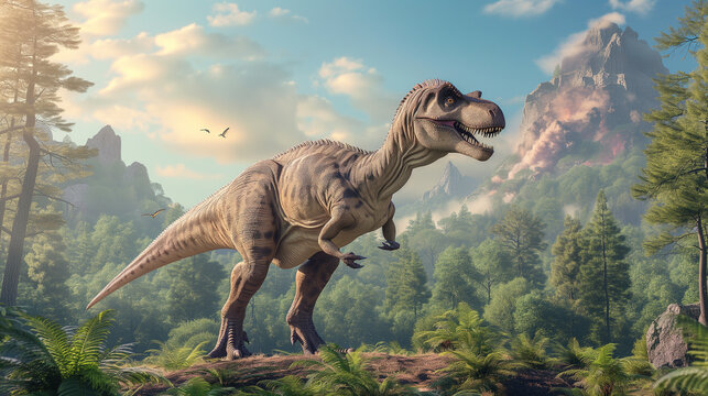 AI imagination of a Megalosaurus dinosaur. AI generated
