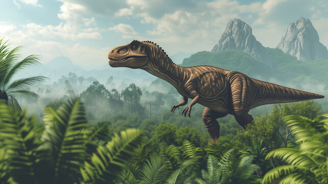 AI imagination of a Megalosaurus dinosaur. AI generated