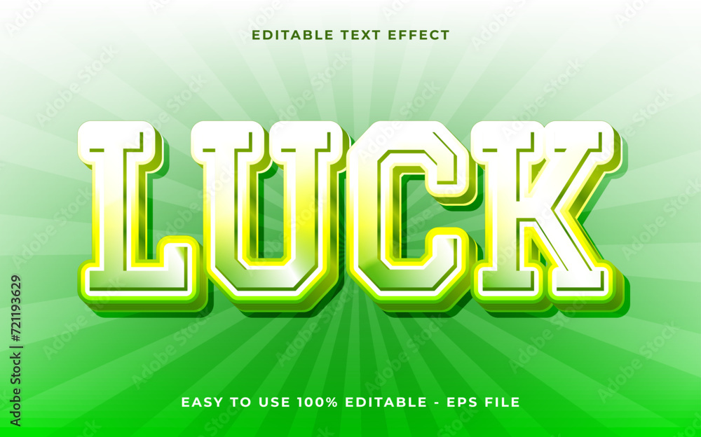 Poster luck 3d style editable text effect template