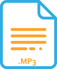 MP3 Cyan  and Cantaloupe  fill icon