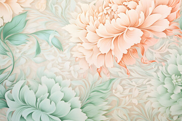 Fototapeta na wymiar Elegant floral patterns in pastel hues background