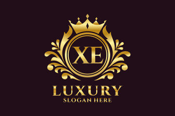 Initial XE Letter Royal Luxury Logo template in vector art for luxurious branding projects and other vector illustration.