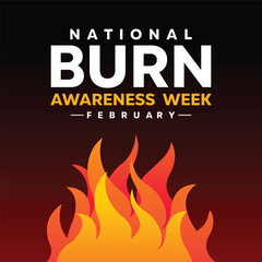National Burn Awareness Week.  Template for background, banner, card, social media, poster with text inscription. Vector EPS10 illustration