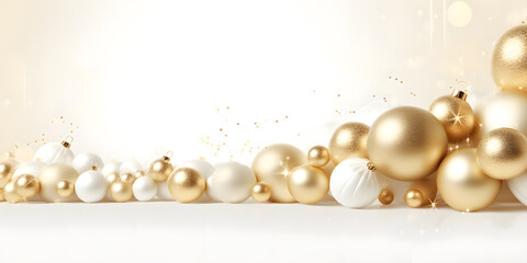 Fototapeta na wymiar Elegant gold and white ornaments with a blank space