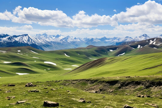 Blue Landscape Hills Summer Green Outdoors Grass Scenery Beauty Travel Background Sky Mountains Nature