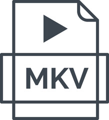MKV  File Icon Thick outline Rounded corners