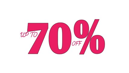 up to 70 percent off symbol