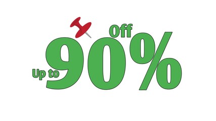 up to 90 off percent symbol