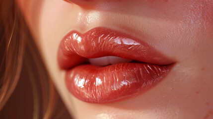 Womens lips close up