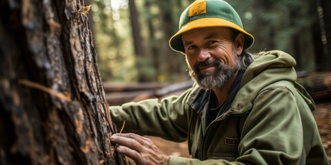 Obraz premium Forestry Specialist: Developing Plans for New Tree Planting and Monitoring Growth.