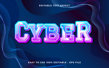Cyber 3d style editable text effect template