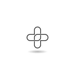 Medicine cross icon logo shadow