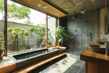 Japanese Inspired Bathroom Interior Design in Modern Home