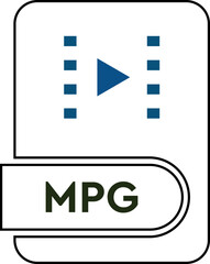 MPG File format icon  black outline 