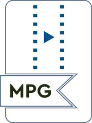 MPG File format icon  Cyan  outline fill 