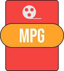 MPG File extension Icon Rounded Coral Red fill 