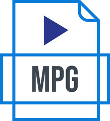 MPG  File Icon Thick outline sharp corners 