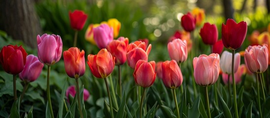 Salm's Splendid Tulips Bloom in the Serene Garden of Salm's Tulips Garden