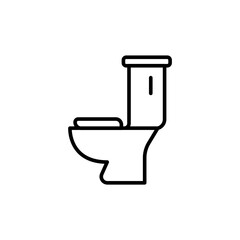 Toilet bowl outline icons, minimalist vector illustration ,simple transparent graphic element .Isolated on white background
